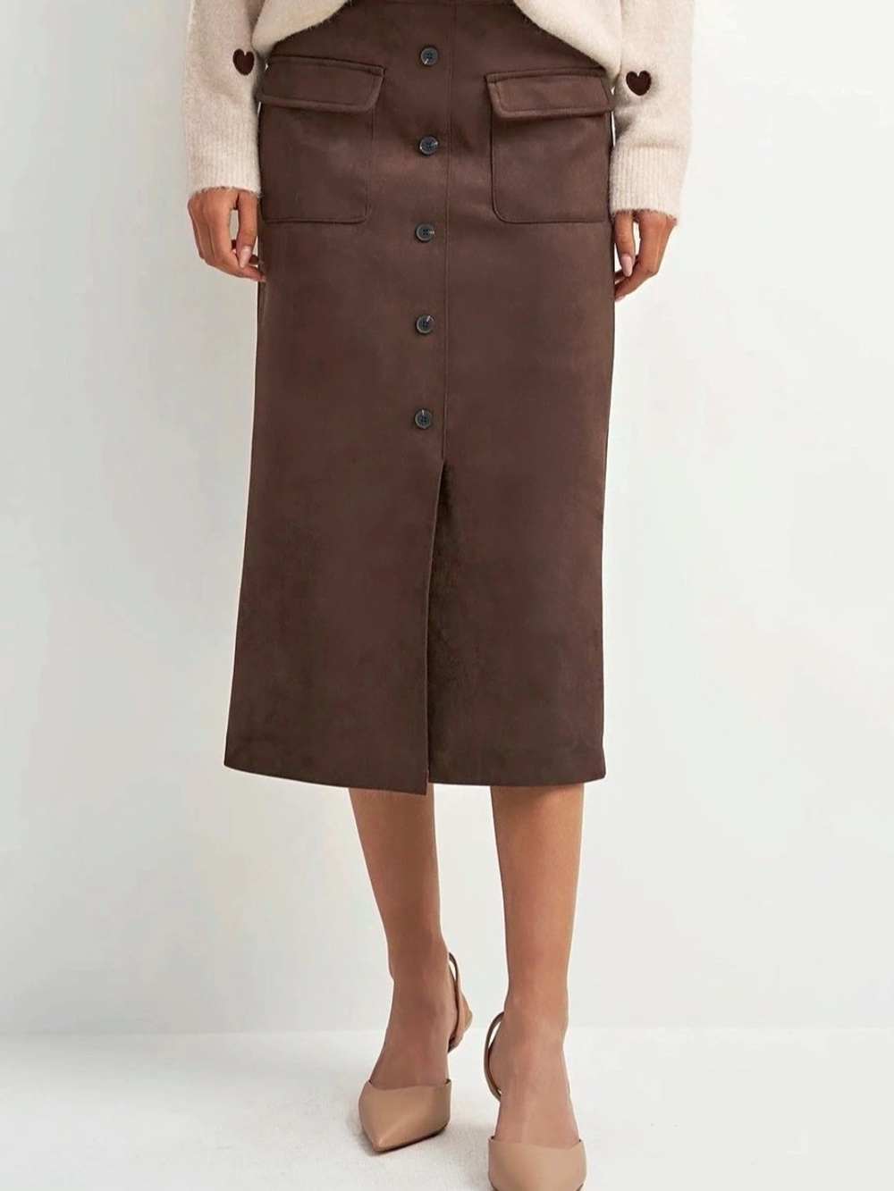ASTRID Nubuck Pencil Skirt Msrp $135